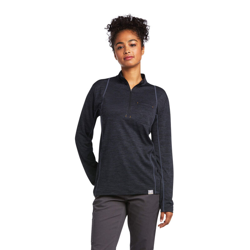 Ariat T-Shirts Damen - Rebar Evolution 1/2 Zip Schwarz ( JETIQ-7652 )